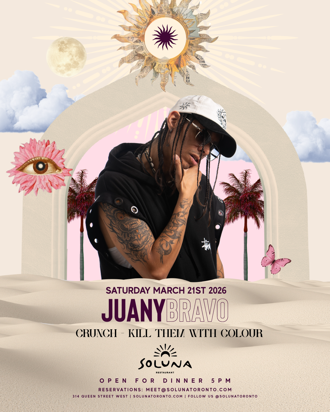 Juany Bravo at Soluna flyer